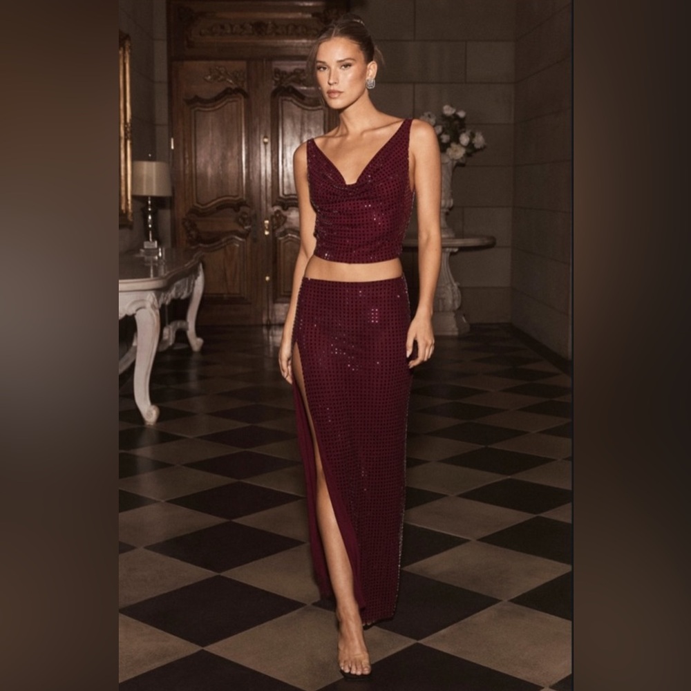 Meshki Emery Square Diamante Set - Berry